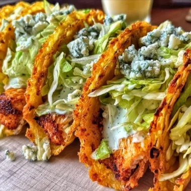 Dill Pickle Ranch Smash Chicken Tacos topped with crispy cheese
