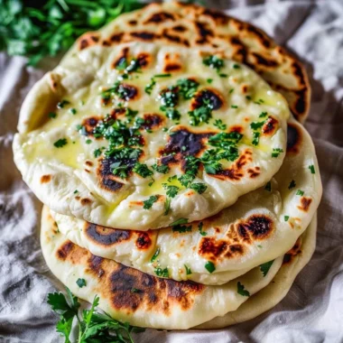 Delicious homemade gluten-free naan bread fresh out of the oven.