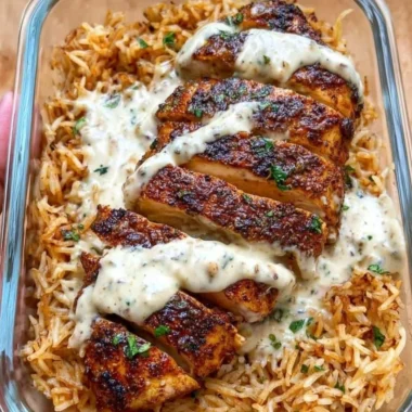 High Protein Creamy Cajun Chicken & Rice dish served in a bowl