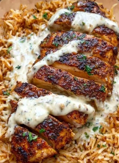 High Protein Creamy Cajun Chicken & Rice dish served in a bowl