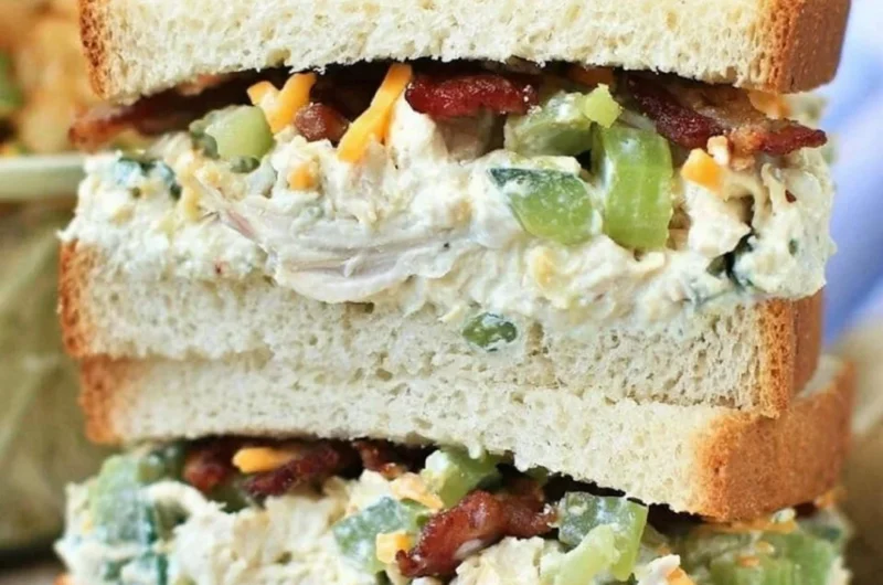 Low Carb Jalapeno Popper Chicken Salad with cottage cheese and fresh ingredients