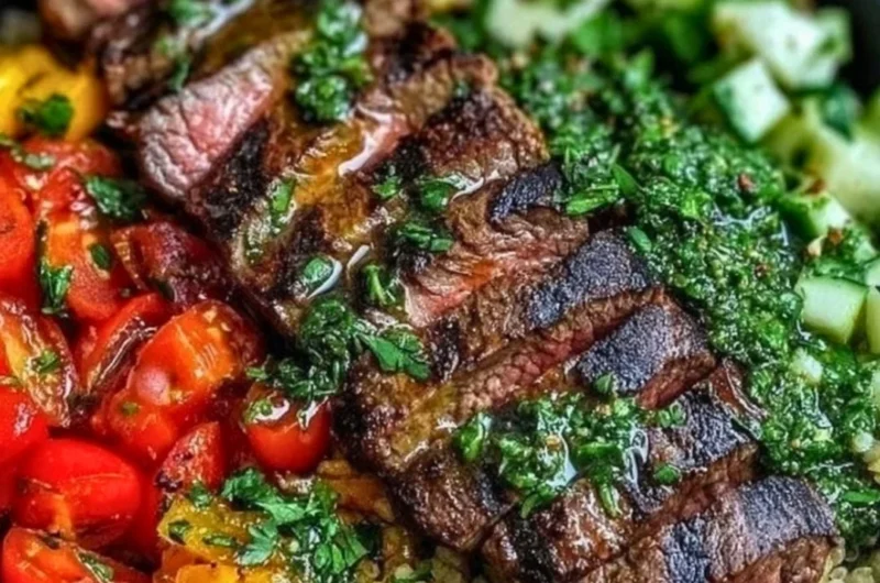 Mediterranean Steak Bowl with fresh ingredients and vibrant colors