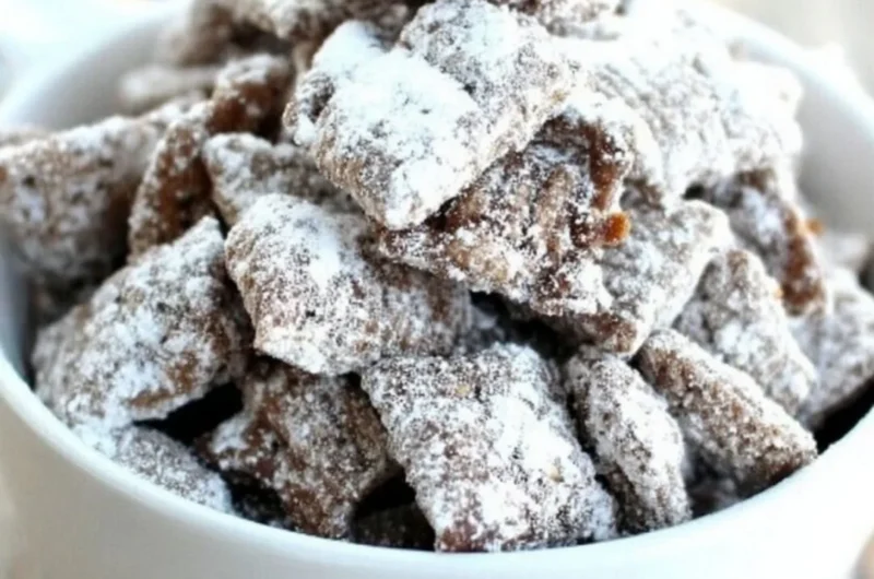 Delicious homemade Puppy Chow snack recipe for dogs