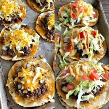 Delicious smashed cheeseburger tacos topped with fresh ingredients