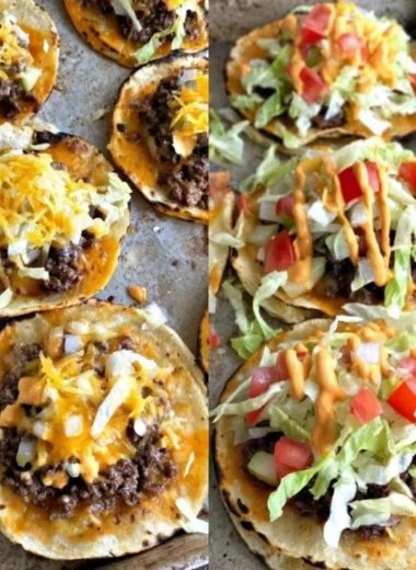 Delicious smashed cheeseburger tacos topped with fresh ingredients
