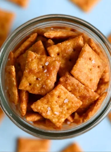 Homemade sourdough Cheez Its fresh out of the oven