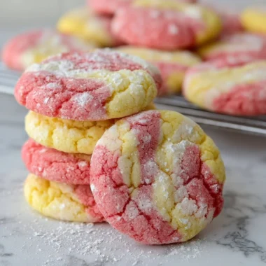 Delicious strawberry lemonade cookies topped with fresh sliced strawberries.