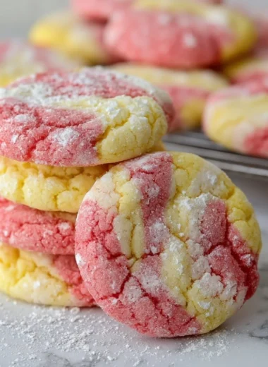 Delicious strawberry lemonade cookies topped with fresh sliced strawberries.