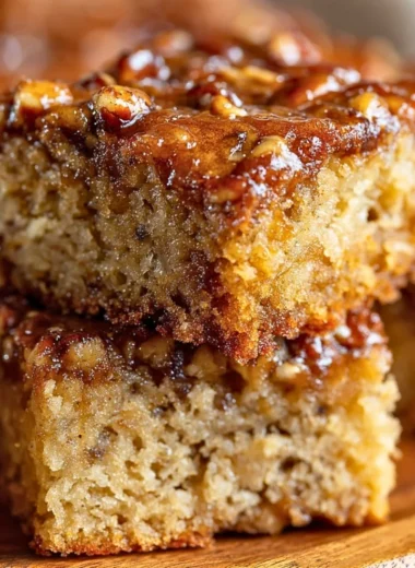 Slice of Sweet Alabama Pecanbread with pecans on a wooden table