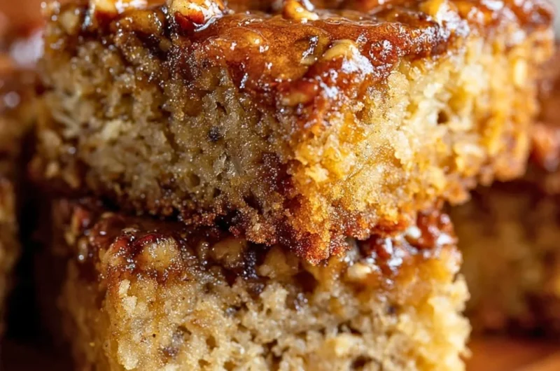 Slice of Sweet Alabama Pecanbread with pecans on a wooden table