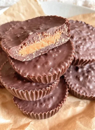 Vegan Quinoa Crunch Peanut Butter Cups with rich peanut butter filling