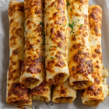 Cheesy taco sticks with melted cheese and toppings on a serving platter