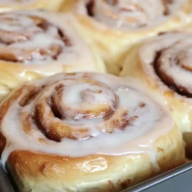 Delicious homemade cinnamon rolls fresh out of the oven