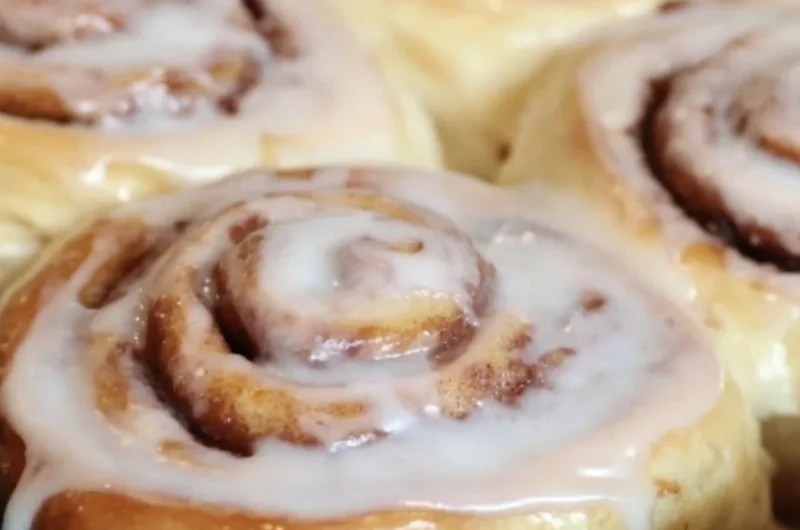 Delicious homemade cinnamon rolls fresh out of the oven