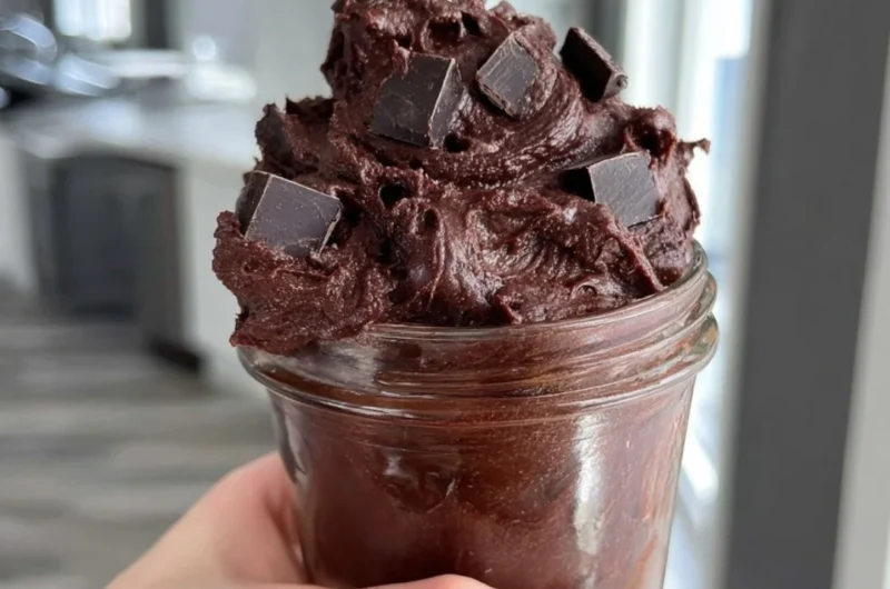 Delicious edible brownie batter recipe ready to enjoy without baking