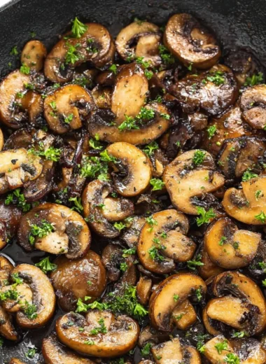 Sautéed mushrooms cooked in garlic butter for a savory dish