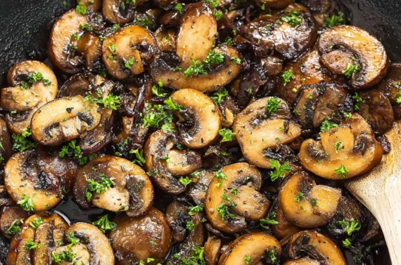 Sautéed mushrooms cooked in garlic butter for a savory dish