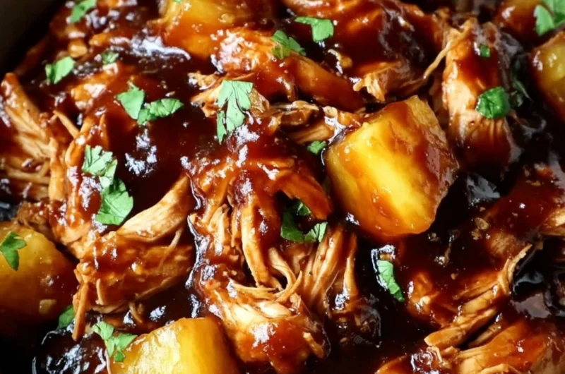 Delicious Sweet Hawaiian Crockpot Chicken recipe in a slow cooker