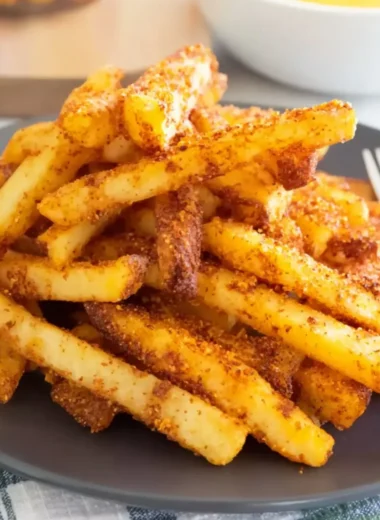 Taco Bell's Nacho Fries served with cheese sauce and spices