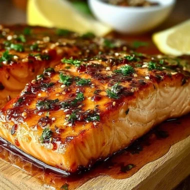 Delicious Texas Roadhouse style baked salmon served on a plate