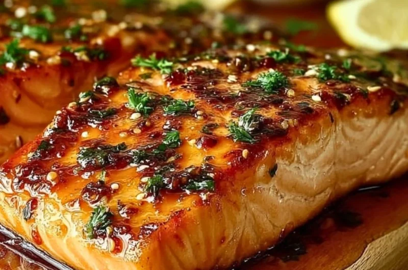 Delicious Texas Roadhouse style baked salmon served on a plate