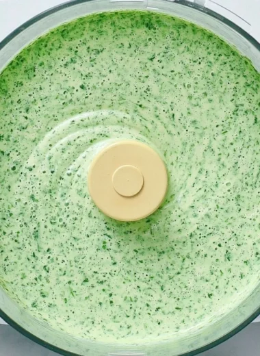 Delicious cilantro lime sauce drizzled over tacos and salads