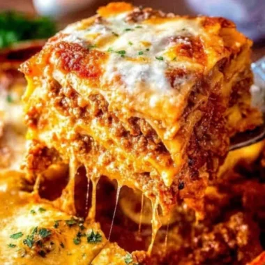 Easy lasagna recipe with no boil noodles served on a plate