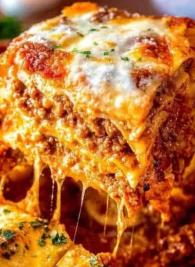 Easy lasagna recipe with no boil noodles served on a plate