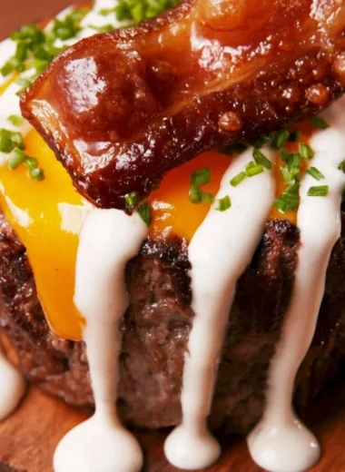 Delicious loaded burger bowls with toppings and ingredients
