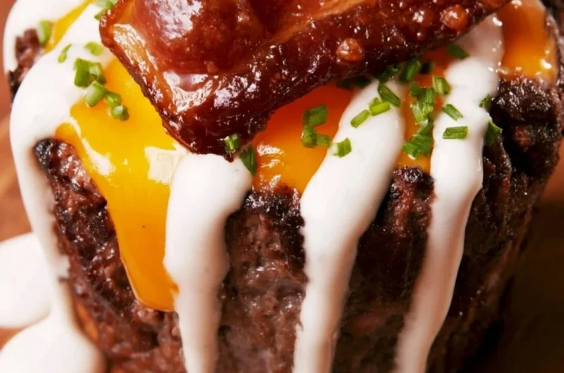 Delicious loaded burger bowls with toppings and ingredients
