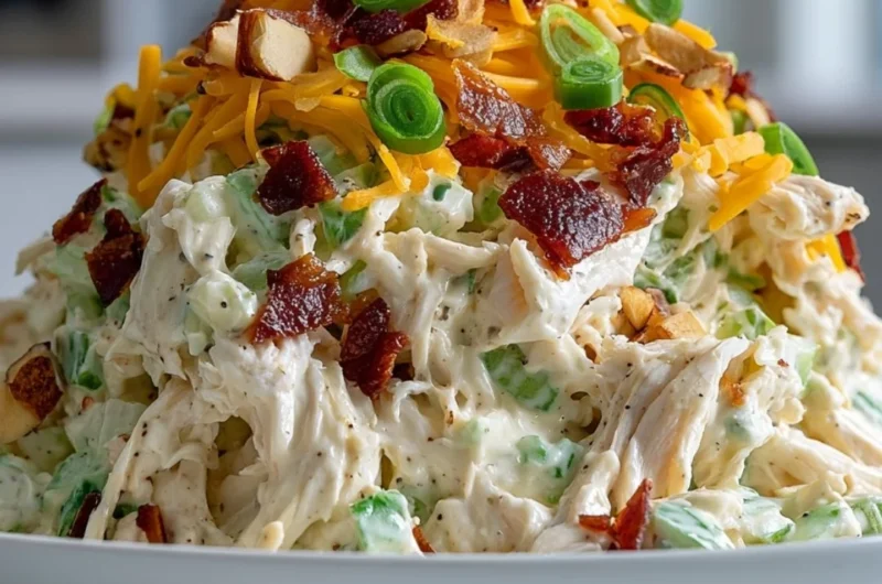 Delicious Million Dollar Chicken Salad with fresh ingredients and creamy dressing