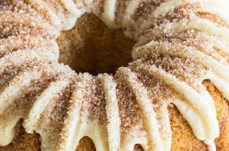 Delicious Snickerdoodle Bundt Cake topped with cinnamon and sugar