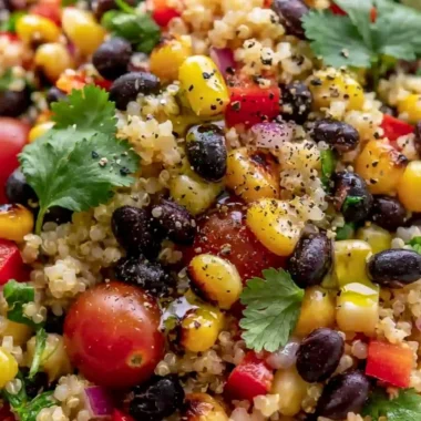 A vibrant and nutritious quinoa salad served in a bowl, perfect for any occasion.