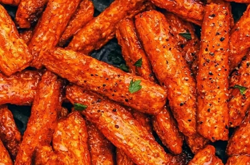 Air fryer carrots recipe with vibrant orange carrots in a bowl