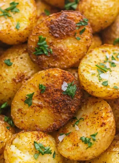 Crispy air fryer roasted potatoes served in a bowl