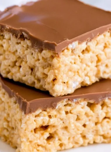 Delicious Peanut Butter Rice Krispie Treats served on a plate