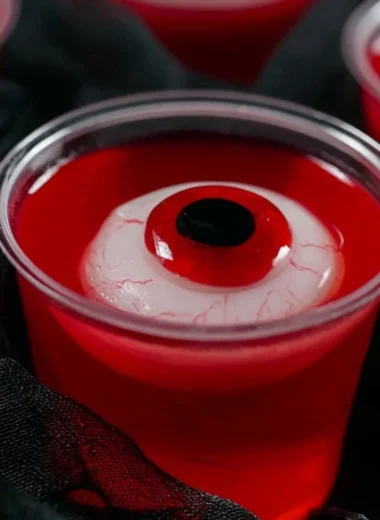 Creepy eyeball jello shots for Halloween party