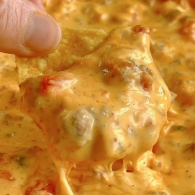 A bowl of delicious and easy queso dip served with tortilla chips.