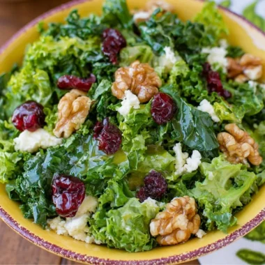Easiest kale salad with fresh vegetables and dressing