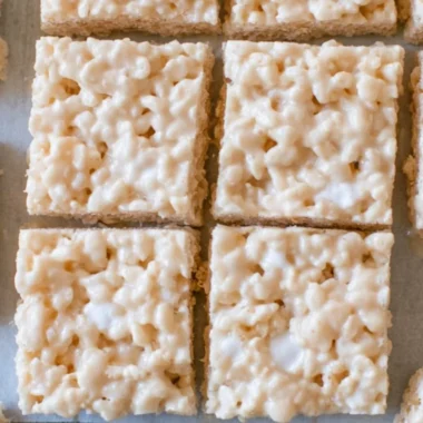 Homemade Rice Krispies Treats with marshmallows and cereal