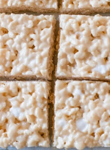 Homemade Rice Krispies Treats with marshmallows and cereal