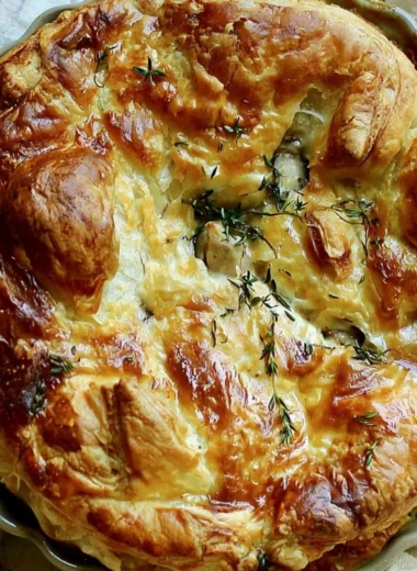 Cozy French Chicken Pie made with tender chicken and flaky pastry crust