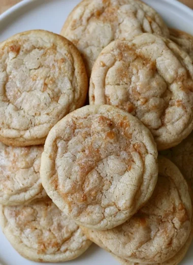 Delicious English Toffee Cookies on a rustic wooden table