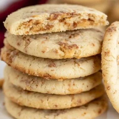 Delicious toffee butter icebox cookies ready to enjoy