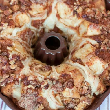Walnut and Apple Coffee Cake with a warm, golden crust and apple slices